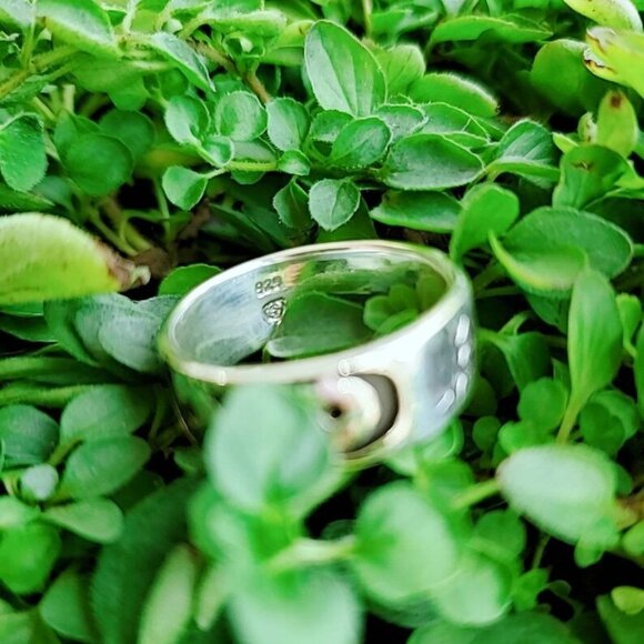 Moon Star Ring Band, Celestial Ring, Crescent Ring, Sterling Silver Women Ring, - Picture 5 of 9